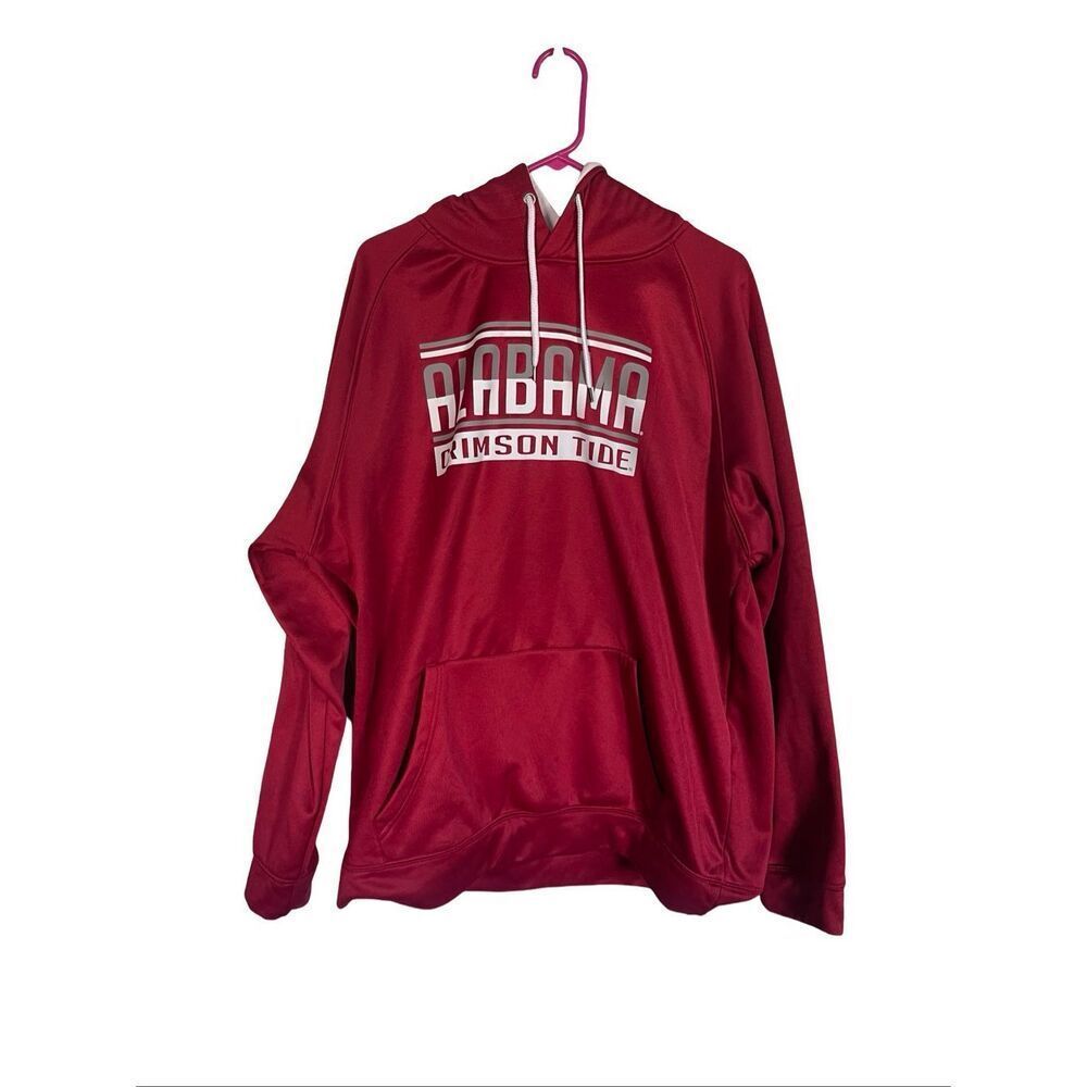 Colosseum Mens Red White Alabama Crimson Tide Pullover Hoodie Sweatshirt 2XL